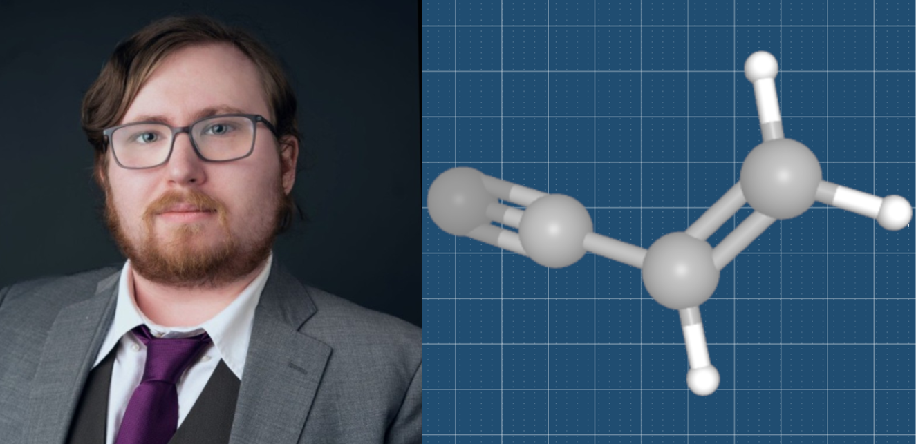 Renovigo CEO Jeremiah Piper and an acrylonitrile molecule. Renovigo CEO Jeremiah Piper and an acrylonitrile molecule.