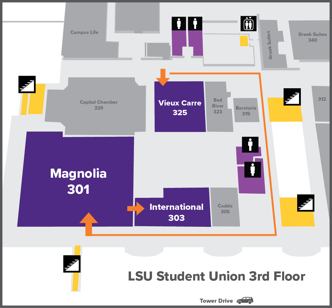 map of the third floor of the LSU Student Union map of the third floor of the LSU Student Union