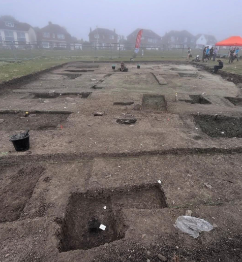 Iron Age exposed during the excavations carried out by members of the East Wear Bay Field School, Folkestone, Kent UK.