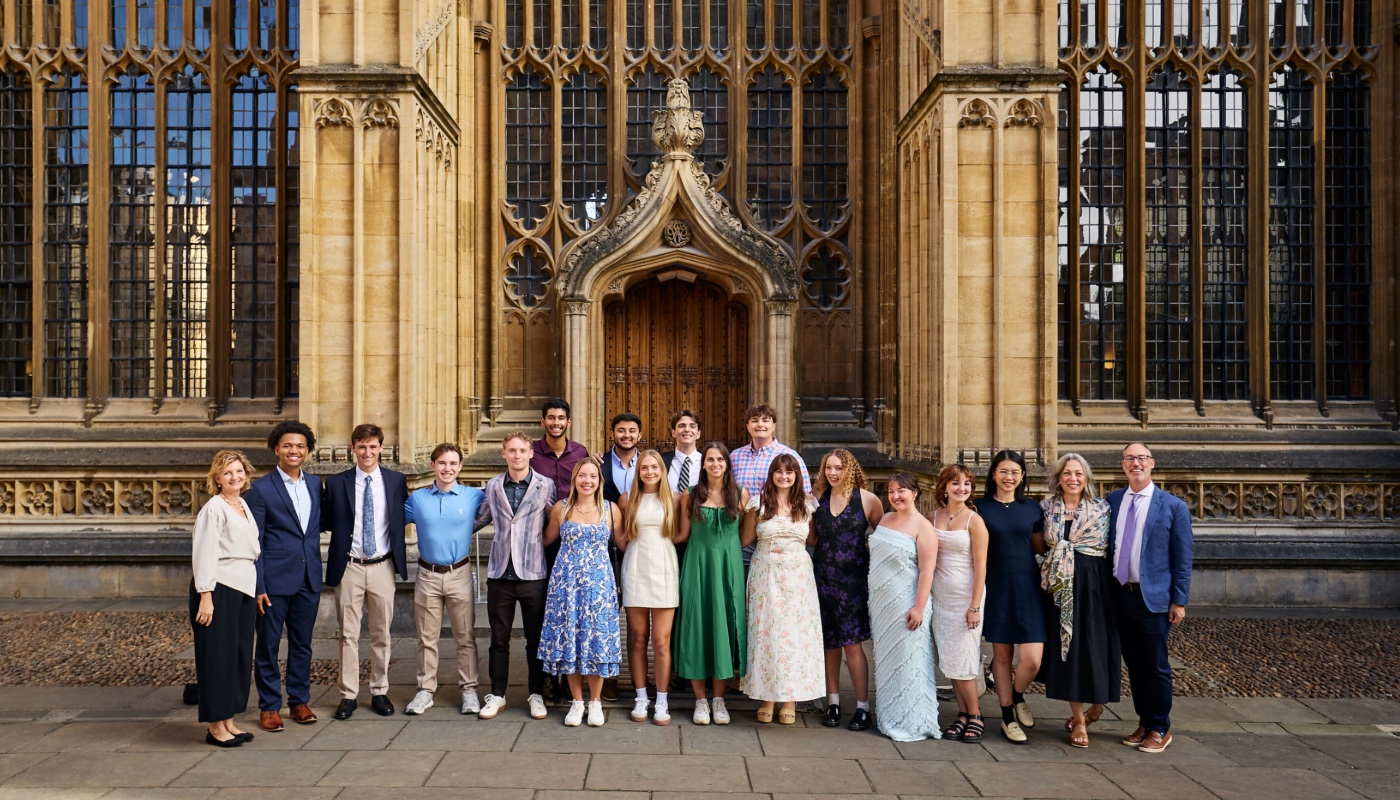 A photo of LSU Ogden Honors College students and faculty at Oxford
