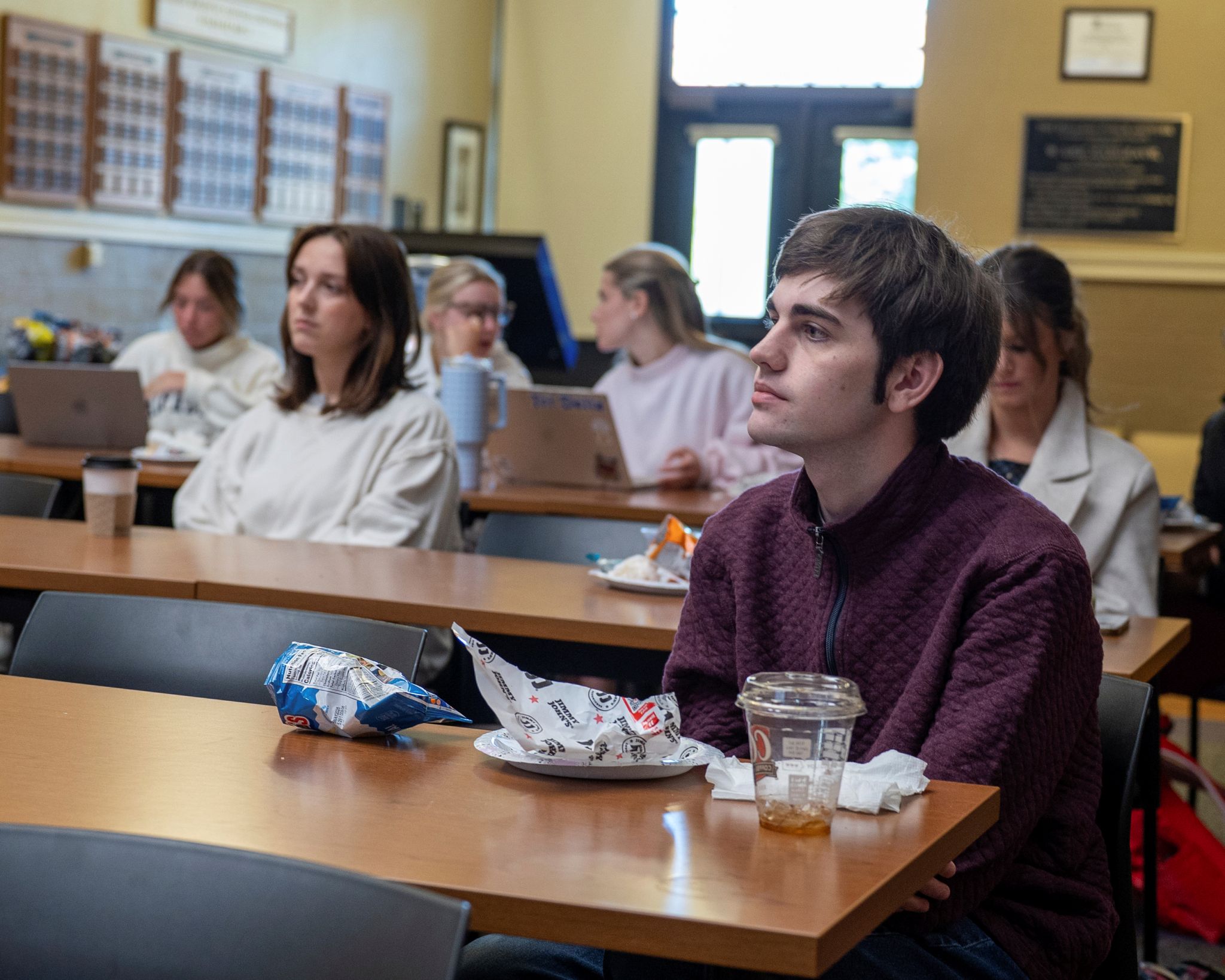 Students listening at Manship Lunch and Learn