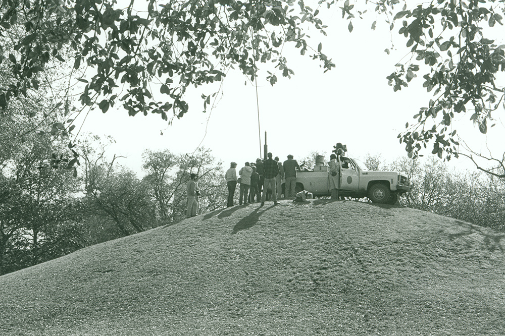One of the world's top archaeological sites, the LSU mounds undergo core sampling  in 1985. 