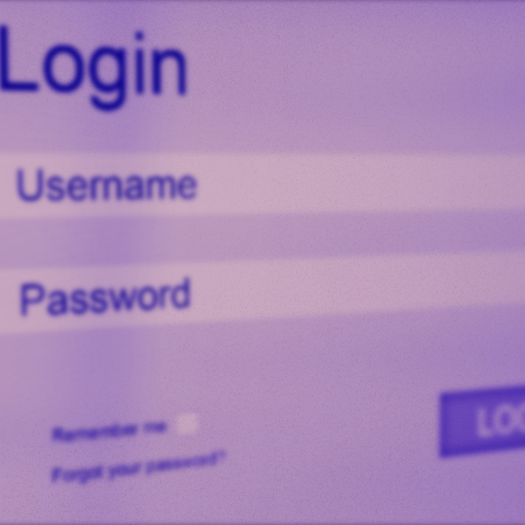 Login screen