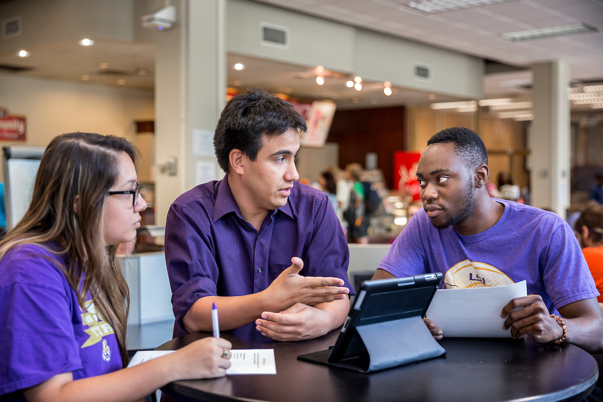Students in Memorial Library