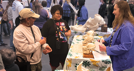 visitors in anatomy lab at Open House